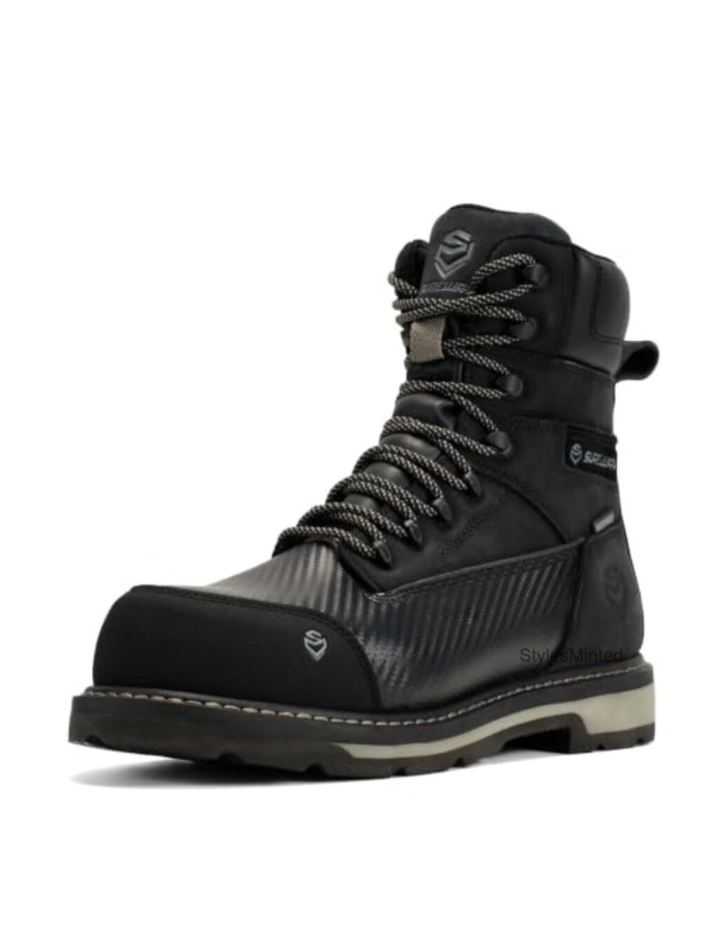 Waterproof Leather Soft Toe Work Boots Lace-Up Calf High Industrial